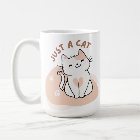 シンプルなネコ好きのためのデザイン | Just A Cat Cute Cat Lover コーヒーマグカップ (左)