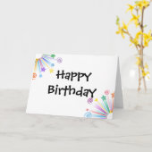 シンプルなハッピーバースデーカード カード (黄色い花)