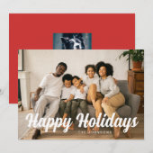 シンプルなハッピーホリデーズの写真満載のカード シーズンカード (正面/裏面)