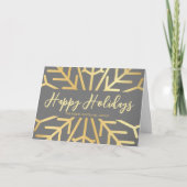 シンプルなハッピーホリデーズの雪の結晶 ゴールド ビジネス カード (正面)