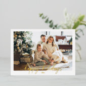 シンプルなハッピー ホリデーズ フォイル クリスマス カード (立ち正面)