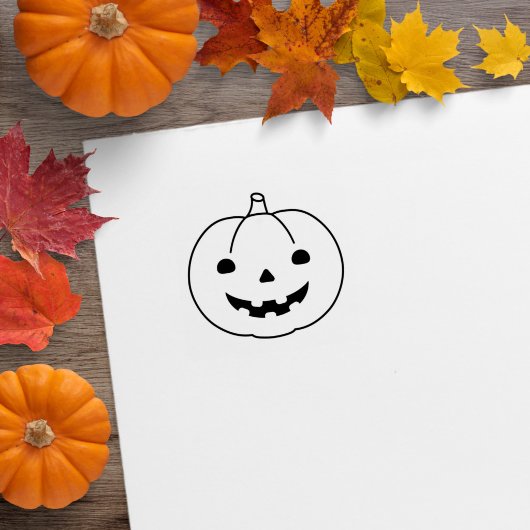 シンプルなハロウィンのカボチャ 1x1 ラバースタンプ