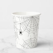 シンプルなハロウィン クモとクモの巣 紙コップ (左)
