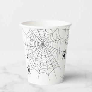 シンプルなハロウィン クモとクモの巣 紙コップ