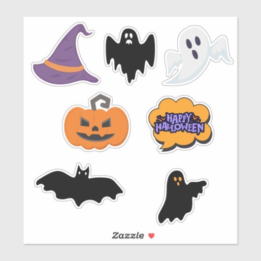 シンプルなハロウィン シール (シート)