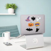 シンプルなハロウィン シール (デスク上のノートパソコン)