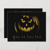 シンプルなハローウィンパーティの大人の招待状 招待状 (正面/裏面)