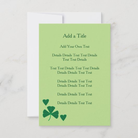 シンプルなハートとアオイのグリーン招待状 招待状 (正面)