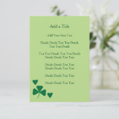 シンプルなハートとアオイのグリーン招待状 招待状 (スタンド正面)