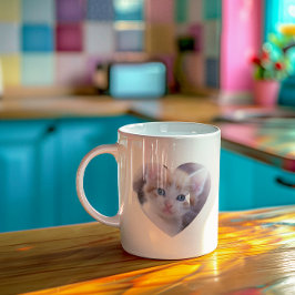 シンプルなハートの写真デザイン コーヒーマグカップ