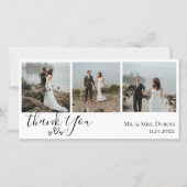 シンプルなハートの結婚式写真感謝カード サンキューカード (正面)