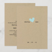 シンプルなハートの結婚式招待状 招待状 (正面/裏面)