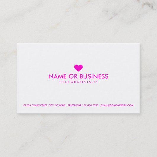 シンプルなハート 名刺 (正面)