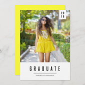 シンプルなバナー 卒業写真のお知らせ 案内状 (正面/裏面)