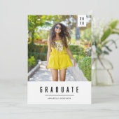 シンプルなバナー 卒業写真 発表 案内状 (スタンド正面)