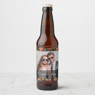 シンプルなバラのモダンな結婚式ビールラベル ビールラベル
