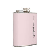 シンプルなバラ色の女の子の名前のイニシャルサイン フラスコ フラスク (右)