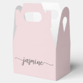 シンプルなバラ色の女の子の名前モノグラムスクリプト フェイバーボックス (オープン)