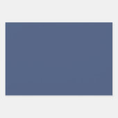 シンプルなバラ色 薄いローズ ネイビーブルー 無地 3枚セット ラッピングペーパーシート (正面3)