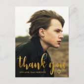 シンプルなバル・ミツバーの感謝カード 星のマークの写真 ポストカード (正面)