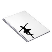 シンプルなバレエ　ブラック　ホワイト　バレリーナ ノートブック (右側)