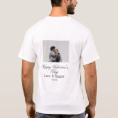 シンプルなバレンタインデーの夫婦写真 Tシャツ (裏面)