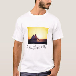 シンプルなバレンタインデーの愛を伝える名前入りフォト Tシャツ
