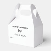 シンプルなバレンタインデー - 名前 日付 ミニマル フェイバーボックス (裏面サイド)