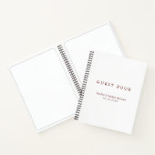 シンプルなバーガンディホワイトの結婚前お披露目ゲストブック ノートブック (内部)