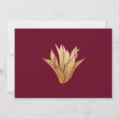 シンプルなバーガンディーの結婚式リハーサルディナー 招待状 (裏面)