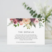 シンプルなバーガンディ ワイン 秋 花 エレガント ウェディング エンクロージャーカード (スタンド正面)