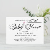 シンプルなバーチャルベイビーシャワーガール 招待状 (スタンド正面)
