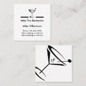 シンプルなバーテンダーのプロフィール スクエア名刺 (正面/裏面)