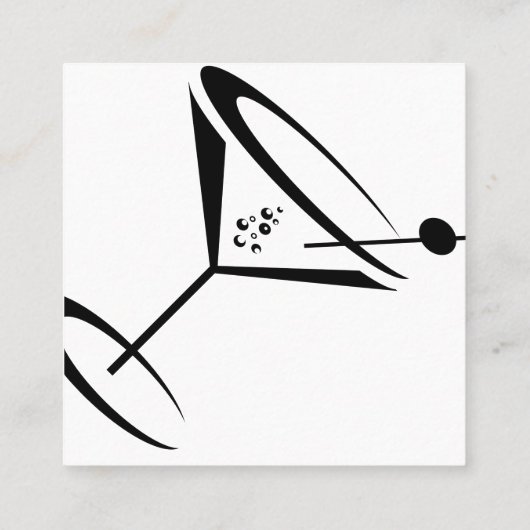 シンプルなバーテンダーのプロフィール スクエア名刺 (裏面)