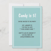 シンプルなパグの帽子 誕生日パーティー招待状 招待状 (裏面)