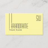 シンプルなパステルイエロー、モノグラムと写真モダン 名刺 (正面)