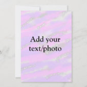 シンプルなパステルカラーのグリッターとカラフルなテキストを追加した写真 招待状 (裏面)
