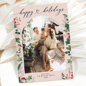 シンプルなパステルカラーの写真ホリデーカードにメッセージ シーズンカード