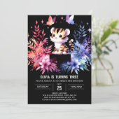 シンプルなパステルタイガーの誕生日 招待状 (スタンド正面)