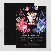 シンプルなパステルタイガーの誕生日 招待状 (正面/裏面)