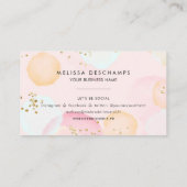 シンプルなパステル調の水彩画のしぶき 名刺 (裏面)