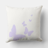 シンプルなパステル調の紫色の蝶枕 クッション (裏面)