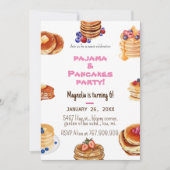 シンプルなパンケーキとパジャマの招待状 招待状 (正面)