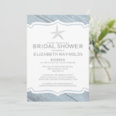 シンプルなヒトデのビーチのブライダルシャワー招待状 招待状 (スタンド正面)
