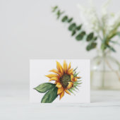 シンプルなヒマワリの名刺 名刺 (スタンド正面)