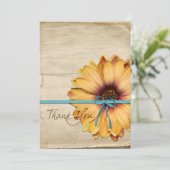 シンプルなヒマワリの自然なオーガニックカスタムな感謝していしています サンキューカード (スタンド正面)
