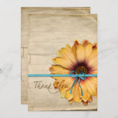 シンプルなヒマワリの自然なオーガニックカスタムな感謝していしています サンキューカード (正面/裏面)