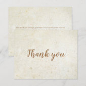 シンプルなビジネスお礼ゴールドスクリプトカード サンキューカード (正面/裏面)
