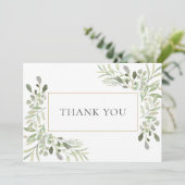 シンプルなビジネスお礼ボタニカル水彩 サンキューカード (スタンド正面)