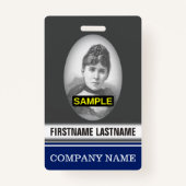 シンプルなビジネス従業員の写真のバッジ バッジ (裏面)